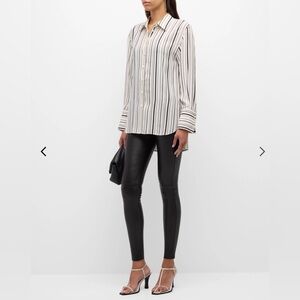 Joseph Black Lambskin High Rise Stretch Leggings made in France size 44 #635